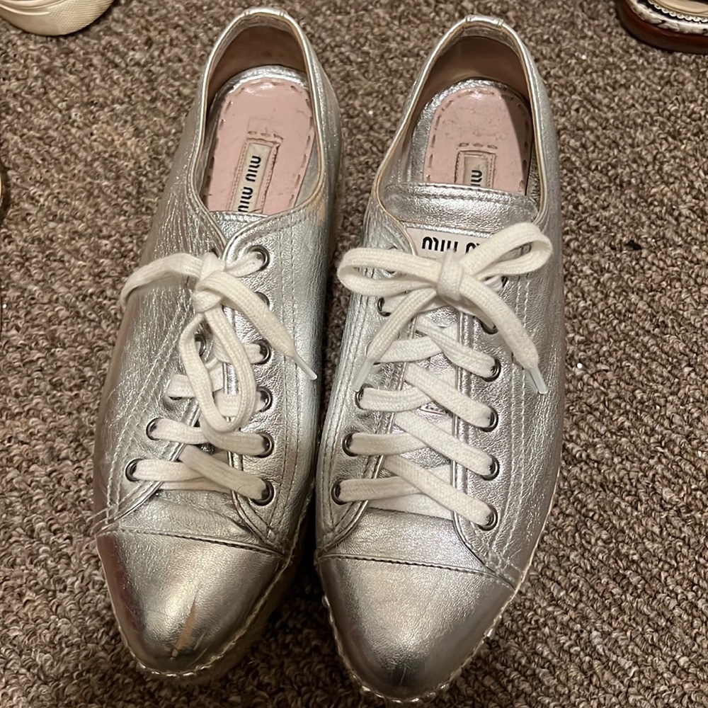 Miu miu espadrille platform sneaker! Size 38.5